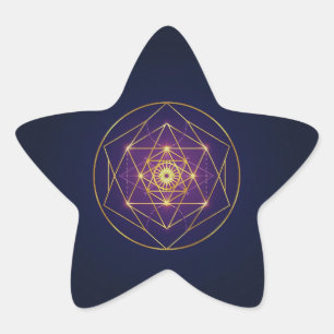 Adesivo Estrela Mandala Dourado Celestial — Equilíbrio no Infinito