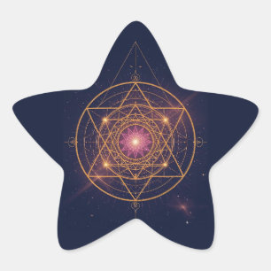 Adesivo Estrela Mandala Luminoso de Harmonia Dourada