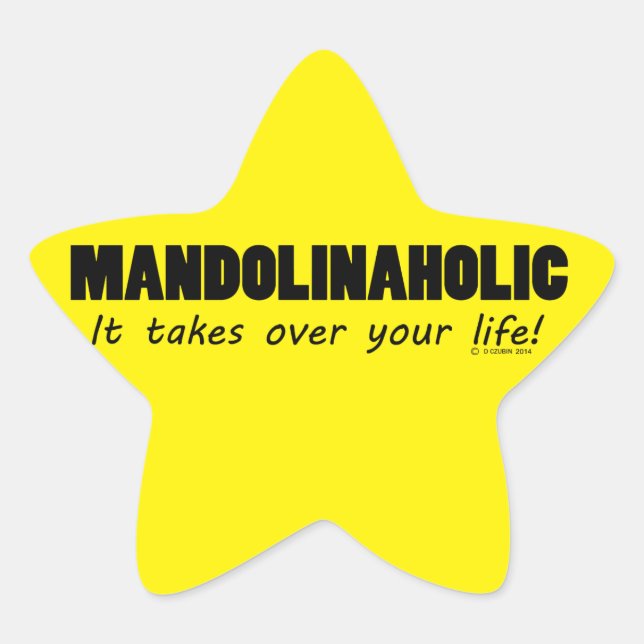 Adesivo Estrela Mandolinaholic Life Star Sticker (Frente)