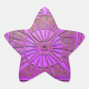 Adesivo Estrela MANHÃ STAR MONOGRAMA, violeta rosa, roxo
