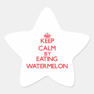 Adesivo Estrela Mantenha a calma comendo Watermelon