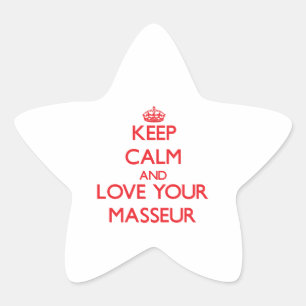 Adesivo Estrela Mantenha a calma e ame seu Masseur