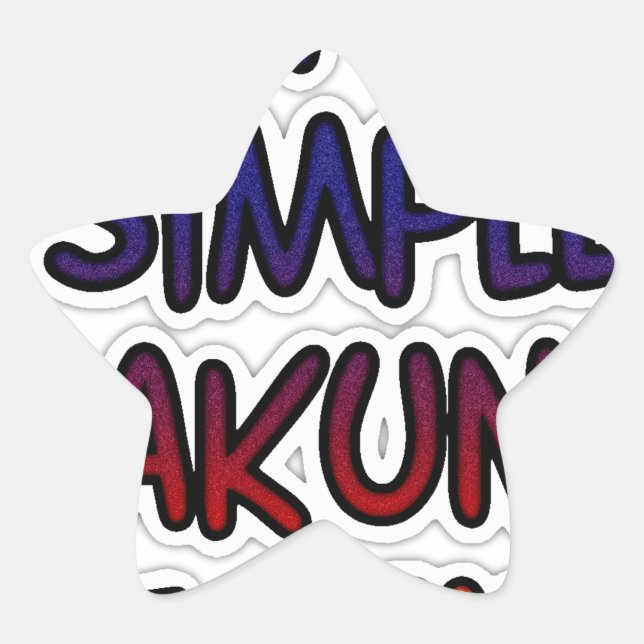 Adesivo Estrela Mantenha Simples Hakuna Matata Art Impressão (Frente)