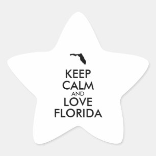 Adesivo Estrela MANTER CALM e AMAR FLORIDA personalizável