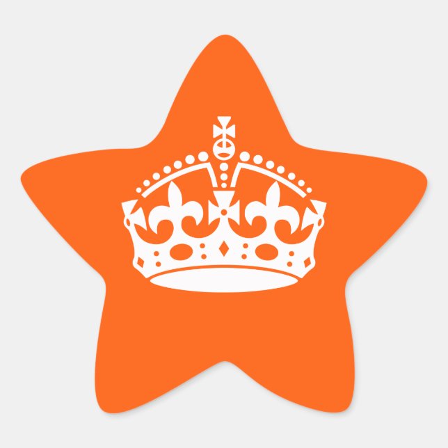 Adesivo Estrela Manter Ícone CROWN CALM em Laranja Personalizar is (Frente)