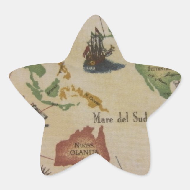 Adesivo Estrela Mapa Mundial (Frente)