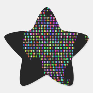 Adesivo Estrela mapa mundial do planeta Terra