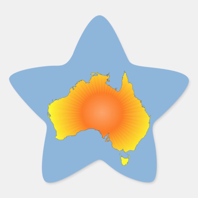 Adesivo Estrela Mapa Sunny Austrália (Frente)