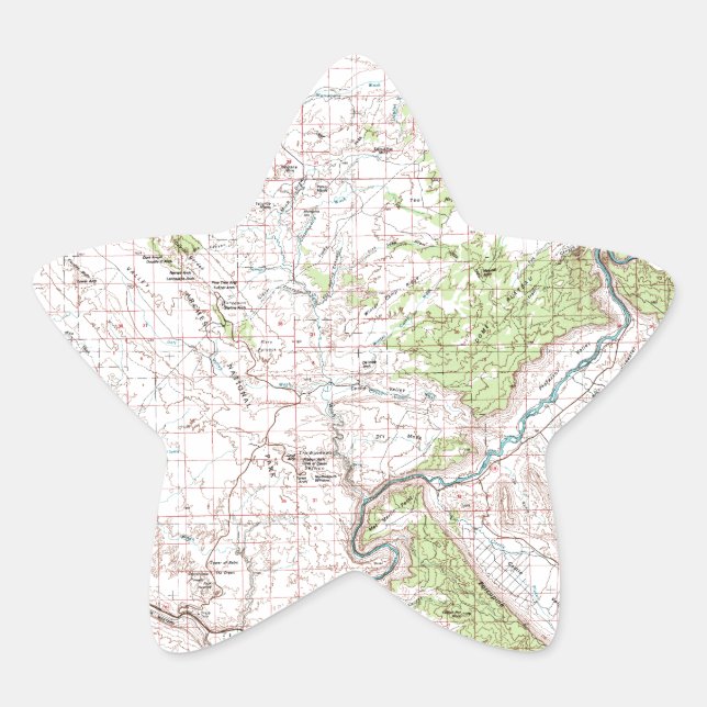 Adesivo Estrela Mapa Topográfico (Frente)