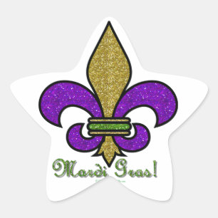 Adesivo Estrela Mardi Gras Colorido Fleur De Lis