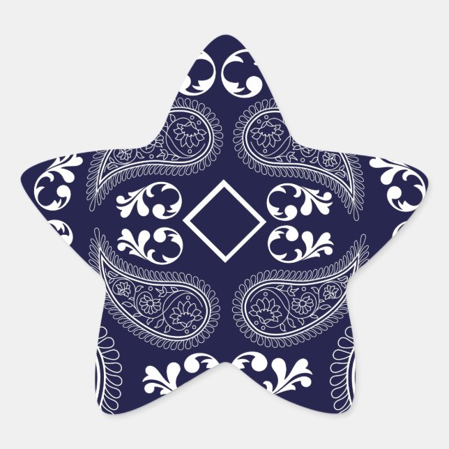 Adesivo Estrela Marinho azul branco azul-design (Frente)