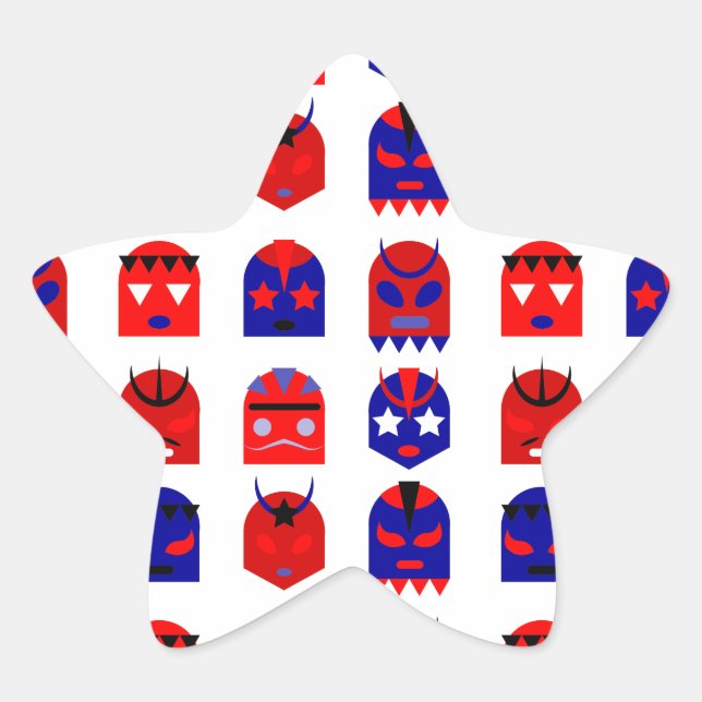 Adesivo Estrela máscaras lucha libre (Frente)