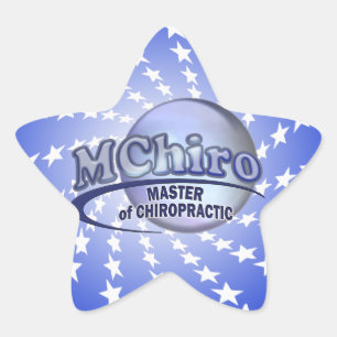 Adesivo Estrela MChiro Mestre do Logotipo Azul de Medicina Chiropr