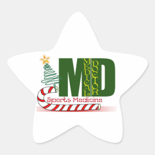 ADESIVO ESTRELA MÉDICO DE NATAL DE MEDICAMENTO DE ESPORTE MD
