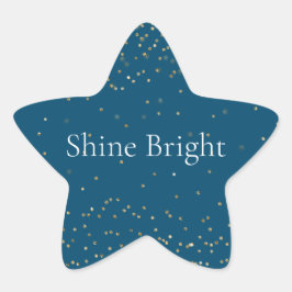 Adesivo Estrela Meia-noite Azul Dourado Glitzy Confetti Sparkle