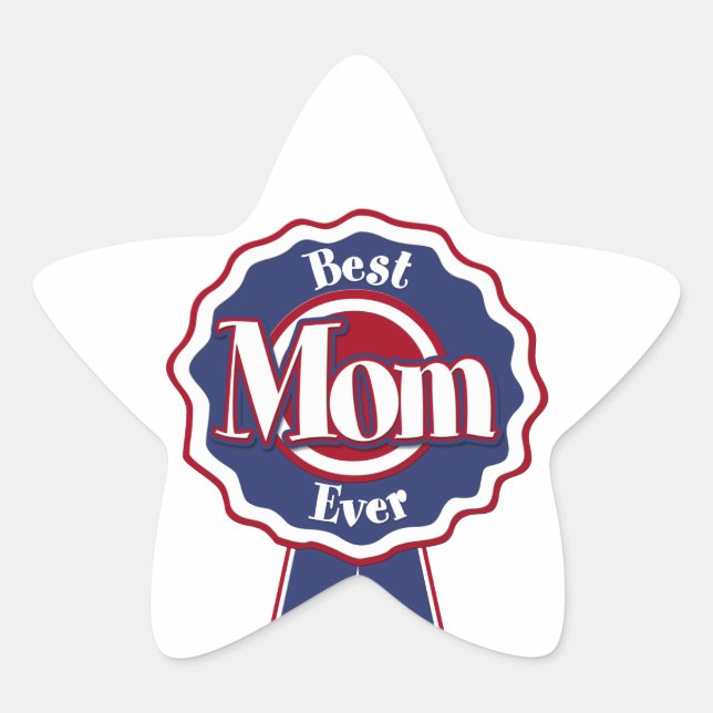 Adesivo Estrela Melhor Mãe Alguma Fita Azul (Frente)