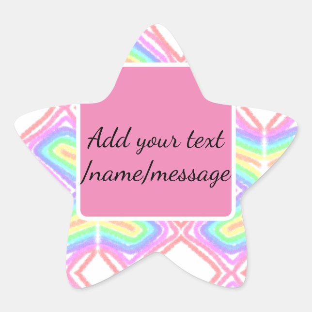 Adesivo Estrela Mensagem personalizada de adicionar nome à aquarel (Frente)