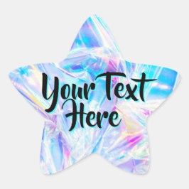 Adesivo Estrela Mensagem Personalizada Estrela Holográfica | Textu