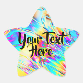 Adesivo Estrela Mensagem Personalizada Estrela Holográfica | Textu