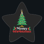 Adesivo Estrela Meowy Christmas<br><div class="desc">Meowy natal</div>