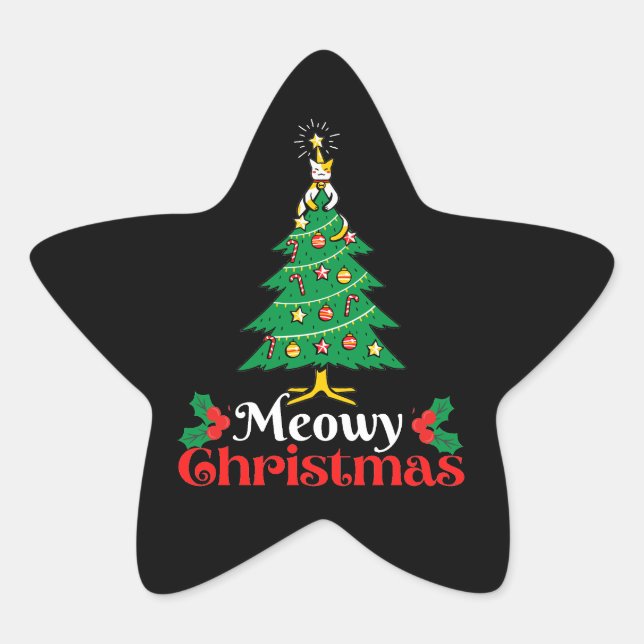 Adesivo Estrela Meowy Christmas (Frente)