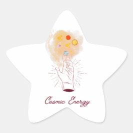 Adesivo Estrela Minimalist Cosmic Hand Sticker - Celestial Line Ar