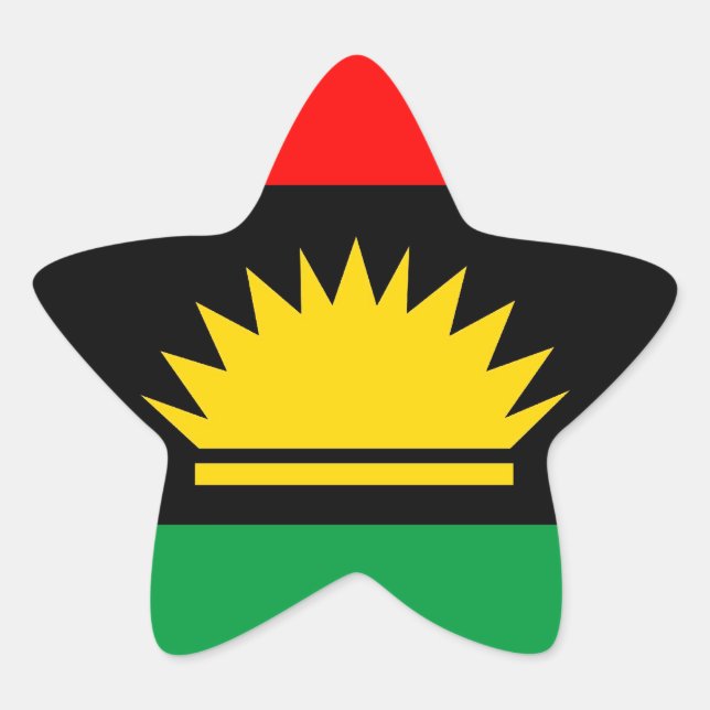 Adesivo Estrela Minoria república de Biafra pessoas bandeira étnic (Frente)
