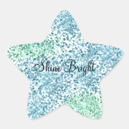 Adesivo Estrela Mint Green Aqua Blue Sparkle Dots Glitz