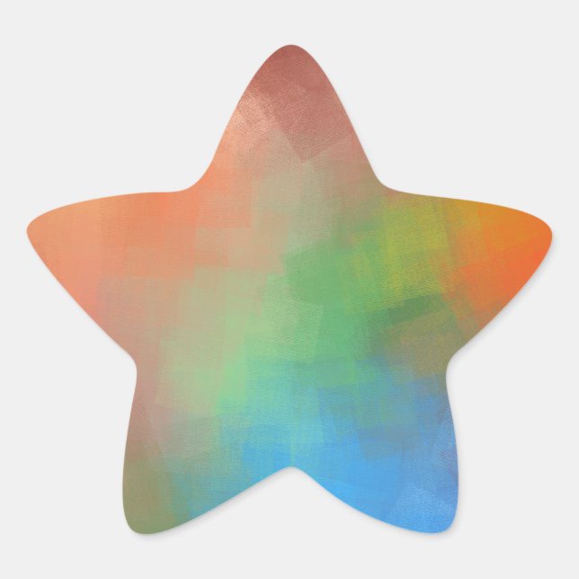 Adesivo Estrela Modelo Elegante Moderno em Branco de Arte Abstrata (Frente)