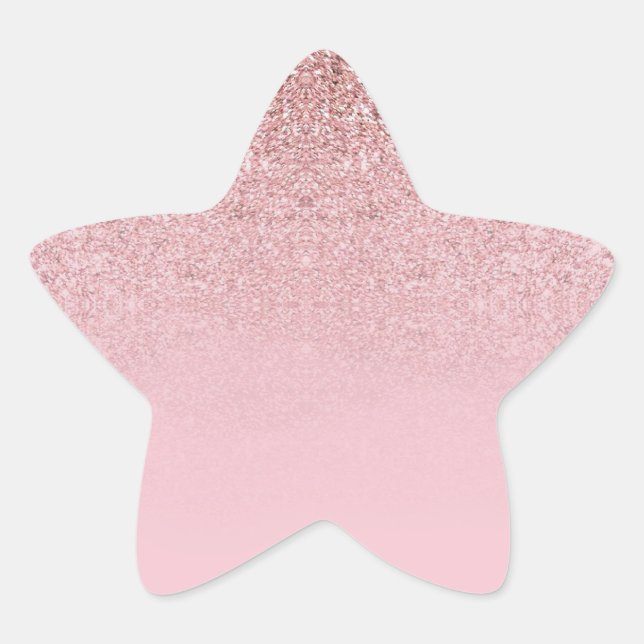 Adesivo Estrela Modelo Elegante Moderno Rosa Dourado Brilho Em Bra (Frente)