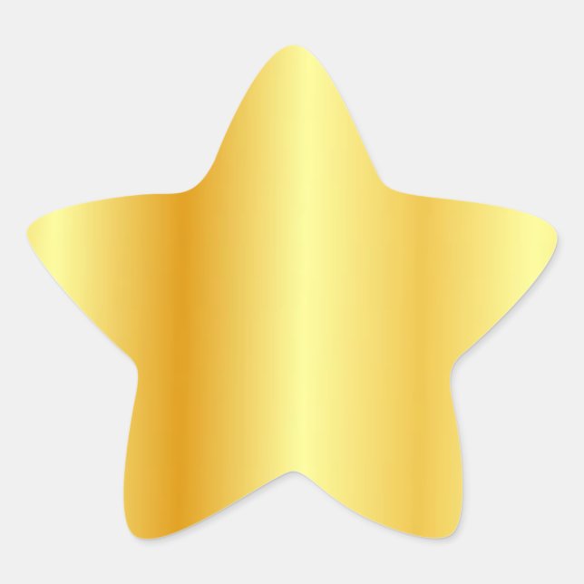Adesivo Estrela Modelo em Branco com Visual Dourado Personalizado  (Frente)