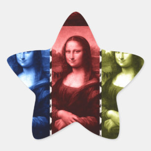 Adesivo Estrela Mona Lisa Animal Imprime Cores Primárias