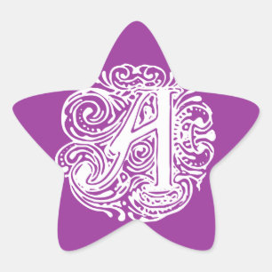 Adesivo Estrela Monarquia - Letra branca "A"