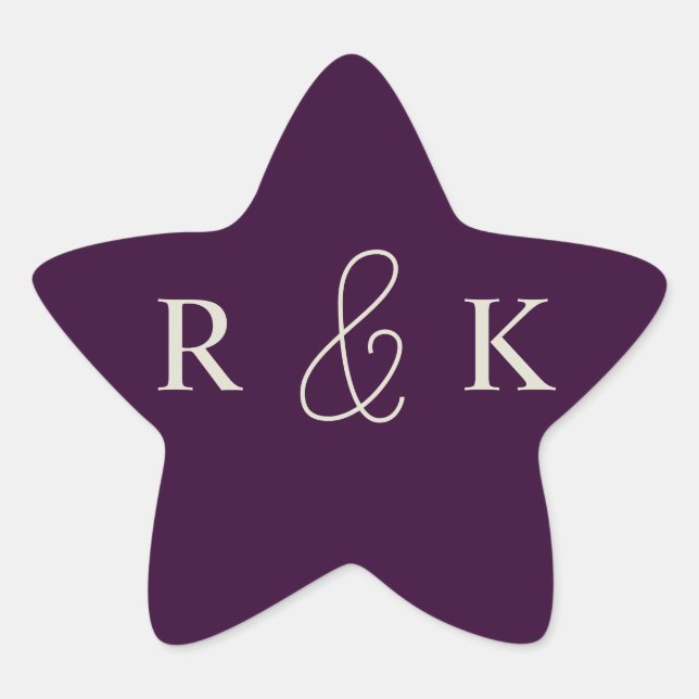 Adesivo Estrela Monograma de casais elegantes (Frente)