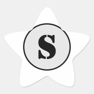 Adesivo Estrela MONOGRAMA DE LOGOTIPO personalizado simples e mín