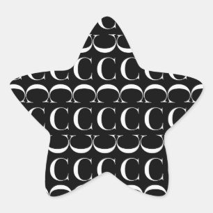 Adesivo Estrela Monograma - Letra inicial C