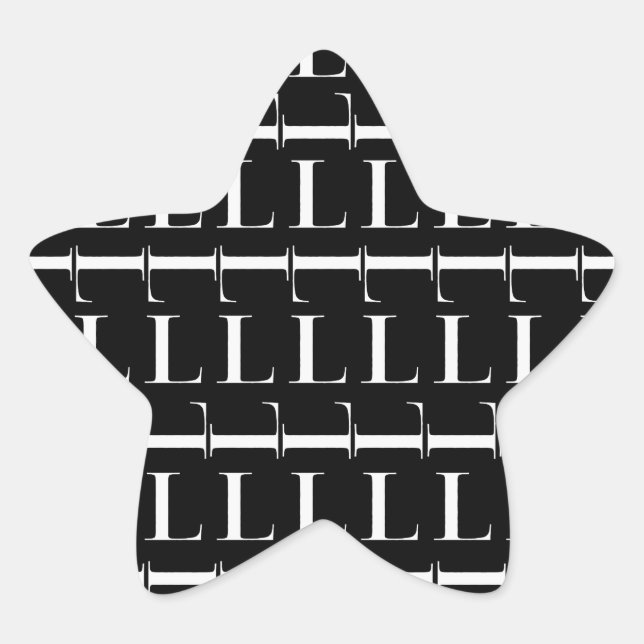 Adesivo Estrela Monograma - Letra inicial L (Frente)
