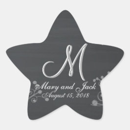 Adesivo Estrela Monograma Russo de Chalkboard 3d