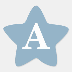 Adesivo Estrela Monogramas brancos, azuis e poeirentos Chá de pane