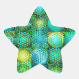 Adesivo Estrela Mosaico de Formas Coloridas Circulares