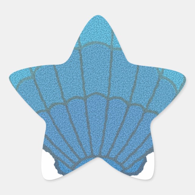 Adesivo Estrela Mosaico de Seashell Azul (Frente)