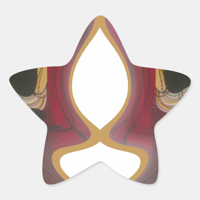 Adesivo Estrela Mosaico Maasai: Uma Celebração de na Cultura Vibra (Frente)