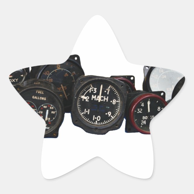 Adesivo Estrela Mostradores de discagem de voo WII de avião invert (Frente)