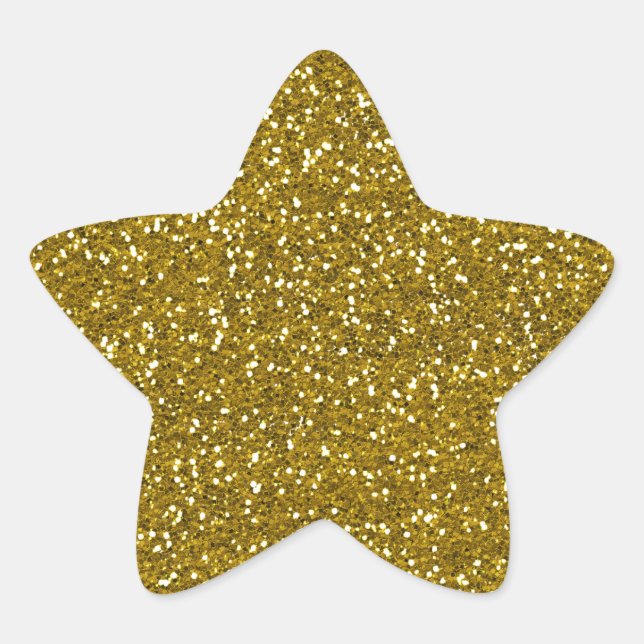 Adesivo Estrela Na moda Glitter Dourado (Frente)