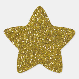 Adesivo Estrela Na moda Glitter Dourado
