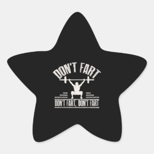 Adesivo Estrela Não Fart Engraçado Ness Gym Workout Weights
