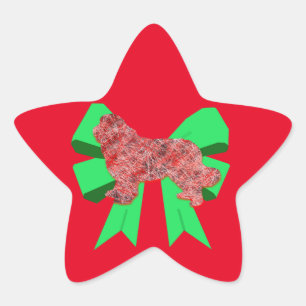 Adesivo Estrela Natal do Arco Verde do Cachorro da Terra Nova