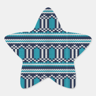 Adesivo Estrela Natal do estilo Sweater Knit ou Hanukkah