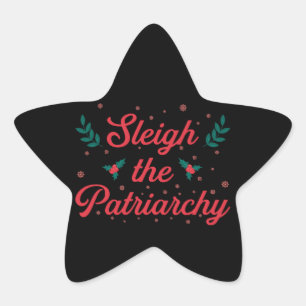 Adesivo Estrela Natal Feminista Derrubar o Patriarcado