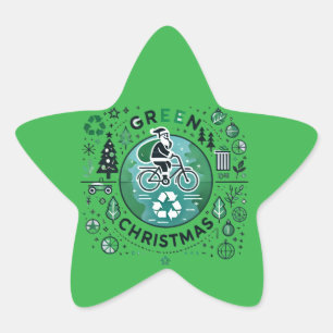 Adesivo Estrela Natal Verde - Papais noeis e Design Reciclagem